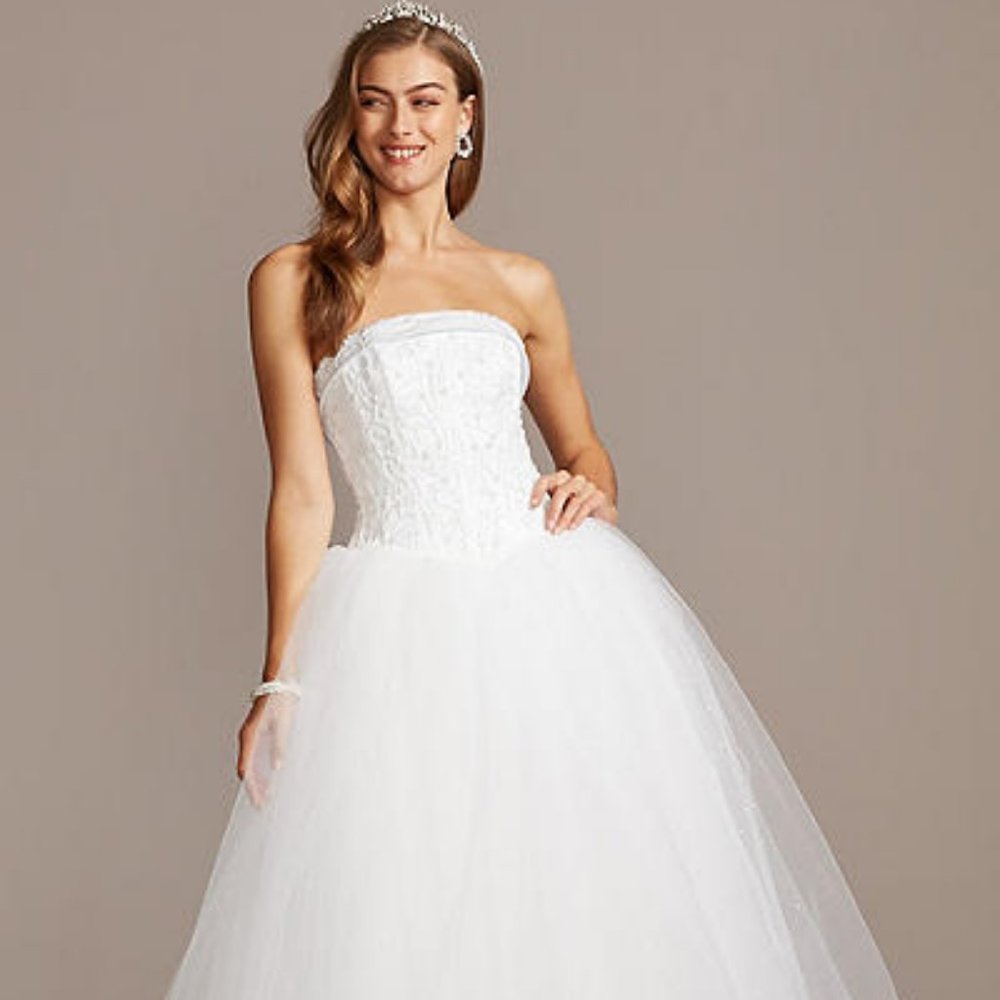 Tulle Wedding Dress with Corseted Satin Bodice